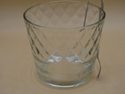 Vintage Glass Ice Bucket Wave Pattern