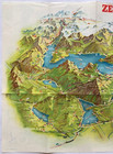 Original Vintage Map Switzerland - Pictorial Map -lake Lucerne - Peikert - 1930s