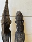A Good Pair Of Old Papua New Guinea Ancestor Carved Figures - Oceanic Tribal Art