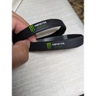 New Monster Energy Drink Silicone Wristband Bracelet Black Green Logo Set Of 2