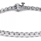 Tennis Bracelet Solid 14k White Gold Classic Round 2 Ct Lab-grown Diamond D Vvs1