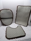 3pc Dark Brown Faux Fur Bath Mats And Toilet Lid Cover Bathroom Rugs Set New