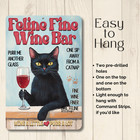 Black Cat Wine Sign Feline Fine Funny Kitty Metal Tin Home Bar Wall Art Decor