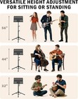 Perforated Sheet Music Stand Black Folding Adjustable Height Portable 1pc Ms520