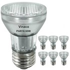Halogen Par16 Flood Bulb Dimmable 60w 120v 2800k Warm White Par16-60w-6 Pack