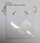 925 Sterling Silver Sunflower Pendant Necklace   Earrings Jewelry Set  Silver