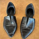 Vince  Darlington Black Leather Split Vamp Pointed Toe D orsay Flats Sz 7 5