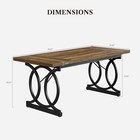 Dining Table For 6-8 People  Wood Kitchen Table With Geometric Sturdy Metal Base