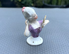 Antique German 2 75  Porcelain Half Doll Pin Cushion  6349 - Holding Mirror