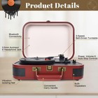 Vintage Suitcase Record Player  3-speed Portable Bluetooth Turntable With Bui   