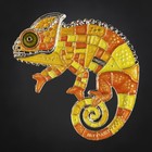 Xl Patchwork Chameleon Geocoin - Firelight Edition - Geocaching