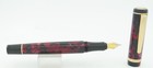 Rosetta Europa Marble Burgundy   Gold Fountain Pen In Box - Medium Nib
