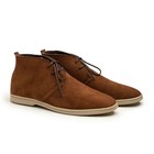Men   s Handmade Suede Chukka Boots Brown     Genuine Goat Leather  Rubber Sole
