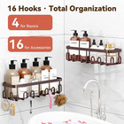 Shower Caddy Adhesive  Rustproof Shower Organizer  Wall Shower Rack