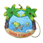 Turks And Caicos Christmas Ornament Palm Trees Sea Turtles Caribbean Souvenir