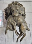 Rare Large Vintage Austrian Bronze Hunting Dog With Hare Or Rabbit Sale Figurine
