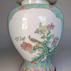Lamp Chinese Famille Porcelain Chinoiserie Floral Enameled 