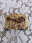 Vintage Mini Travel Sewing Kit Tapestry And Gold Tone Metal Case