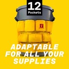 Trash Can Caddy Bag 12 Pockets Fits 32   55 Gallon Heavy Duty Vinyl Cleaning Caddy
