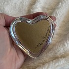 Glass Heart Paperweight With Vintage French Stamps Inside