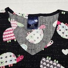 Zoe   Chloe Women s Small Petite Scrub Top Black Turtle Animal Print Cotton 