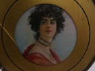 Antique Victorian 1900s Stove Flue Cover Woman With Jewelry   7 5  Vintage