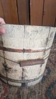 Best Antique Early Primitive Wood Grain Bucket Orig Oyster Paint 10 