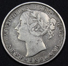 1865 Newfoundland Canada 20 Cent 100k Mintage Very Fine  Km 4 Free Shipping