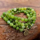 2025hot Green Jade 108 Mala Beads Prayer Necklace Healing Reiki Energy Bracelet