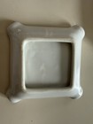 Vintage Porcelain Horse Trinket Dish Equestrian Two Horses Gold Gilt Square