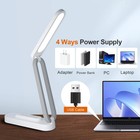 Rechargeable Led Desk Lamp Portable Foldable 3 Brightness Levels White Light