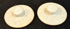2  Porcelain Stud Button Antique Floral Pink Roses Hand Painted Gold Gilt