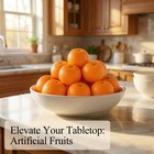 12 Pcs Fake Oranges Artificial Fruit Lifelike Faux Fruit Home Kitchen Decor