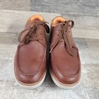 Hush Puppies Gus Mens Oxfords Shoes Sz 10 W Brown White Leather Moc Toe Sneaker