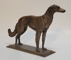 Art Deco Bronze Sculpture Borzoi Russian Wolfhound Dog