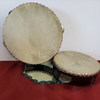 Two Vintage Drum Tambourines  Large   Small 