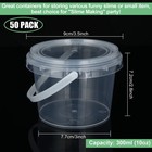 50 Pcs 10 Oz Slime Containers With Lids And Handles  Clear Mini Buckets