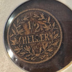 1904 German East Africa  deutsch Ostafrika  1 2 Heller Coin - Great Condition