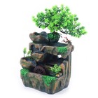 Indoor Water Fountain Table Decor Led Light Tabletop Waterfall Zen Decor Resin