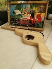 Lot 2 Vintage Wood Toys  picture Blocks And Rubber Band Gun   Used 