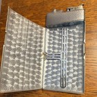 Hammered Metal Cigarette Case With Built-in Lighter  Lighter Needs Repair