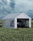 10 X 20 Ft Carport Canopy Heavy Duty Garage Car Shelter Tent With Doors Windows