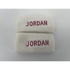 Jordan Jumpman Wristbands Pair White Burgundy Logo Athletic Sweatbands Mens Osfa