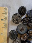 39 Antique Black Glass Buttons As Is 