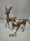 Vintage Pair Very Large Brass Deer Mid Century Hollywood Regency 20    12 