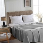 Flat Sheets Only - 6 Pack Soft Microfiber Top Sheets- Grey- Twin Size