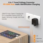 220v To 110v 20w Pd Voltage Converter Us To Europe International Black