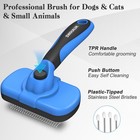 Swihauk Blue Self Cleaning Slicker Brush Skin Friendly Pet Grooming Brush