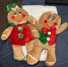 Dan Dee Vintage Gingerbread Set Of 2 Christmas Holiday Plush stuffed Toy