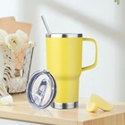 20oz Insulated Tumbler With Handle Stainless Steel Travel Coffee Mug With Lid   